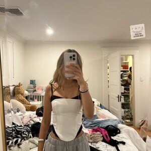 white fox corset top